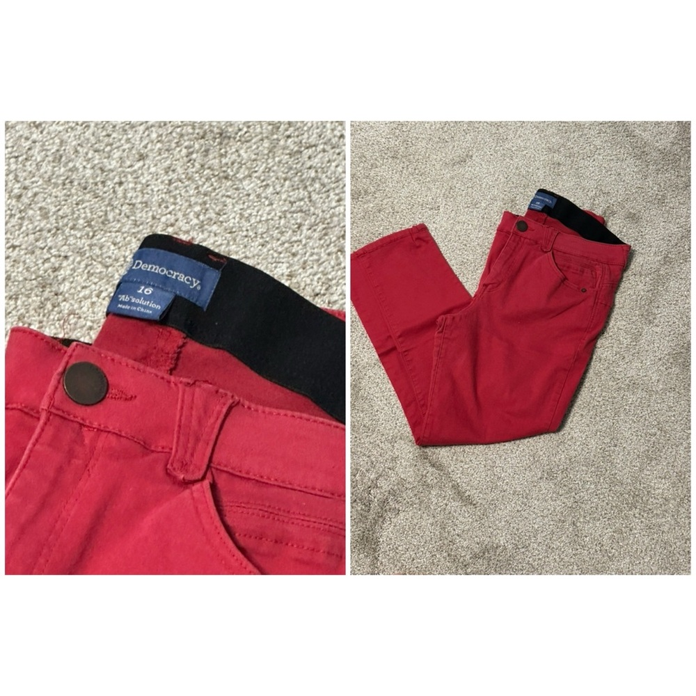 Democracy Vibrant Red Denim Pants